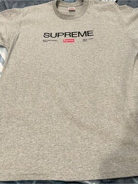Supreme Grey Tee with Black & Red Logos